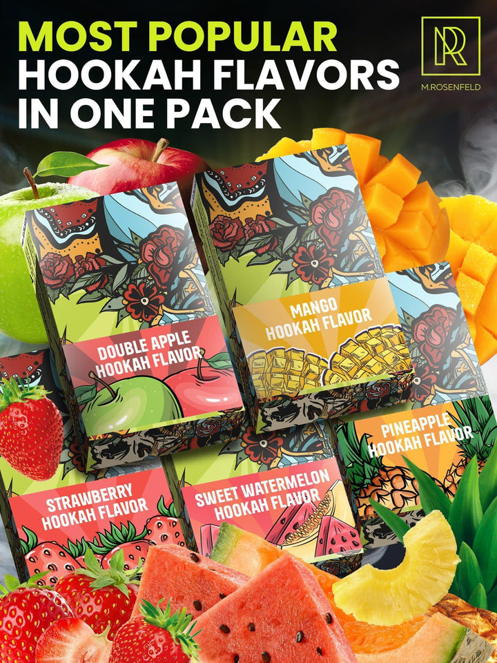 Non-Tobacco Shisha Sampler (5 x 50g) | Watermelon, Apple, Mango, Pineapple, Strawberry