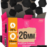 Premium Coconut Hookah Charcoal — 26 mm Cubes (80 ct)