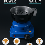 Blue Multipurpose Electric Charcoal Starter Electric Charcoal Burner ETL Stove